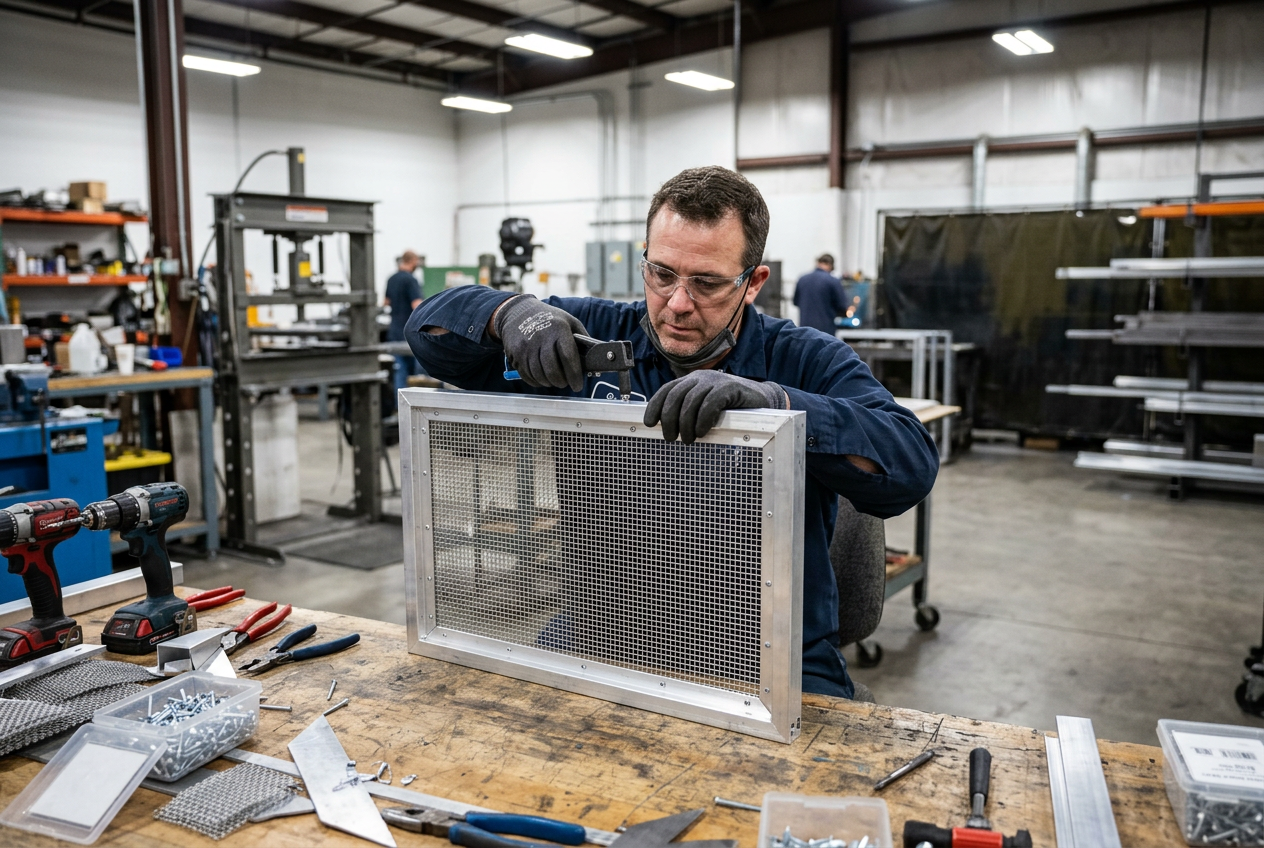 Aluminum is soft and galvanically active. Cut cleanly, isolate dissimilar metals, and tension gently.