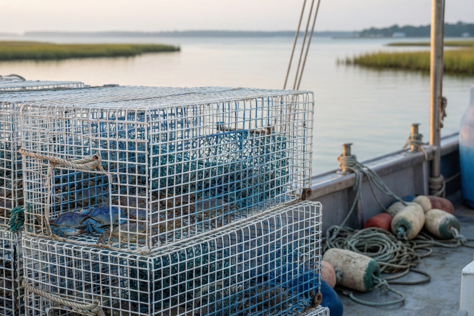 Gulf blue crab pot run