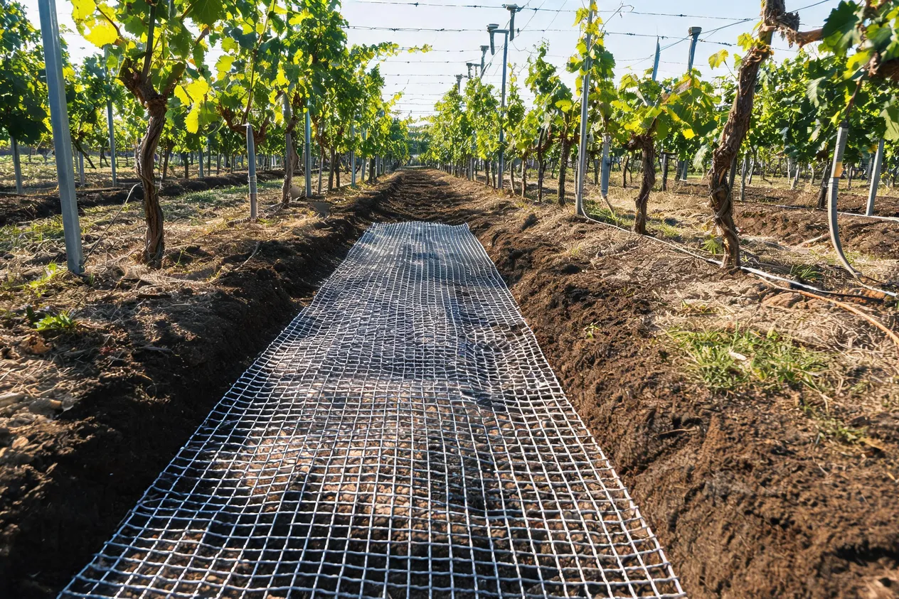 Vineyard row barrier