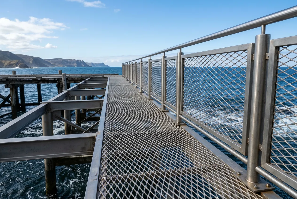 Seawater pump station walkway