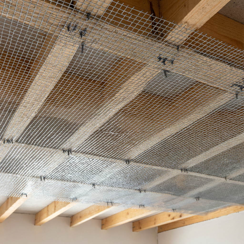 Interior ceiling plaster lath