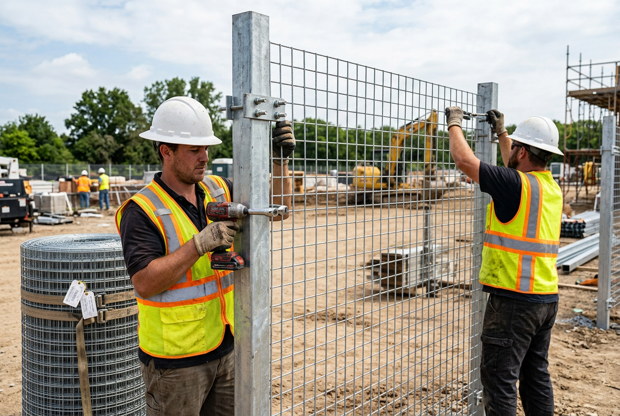 Set posts, fix panels or tension rolls, and protect weld points to get the full service life from a welded wire mesh fence.
