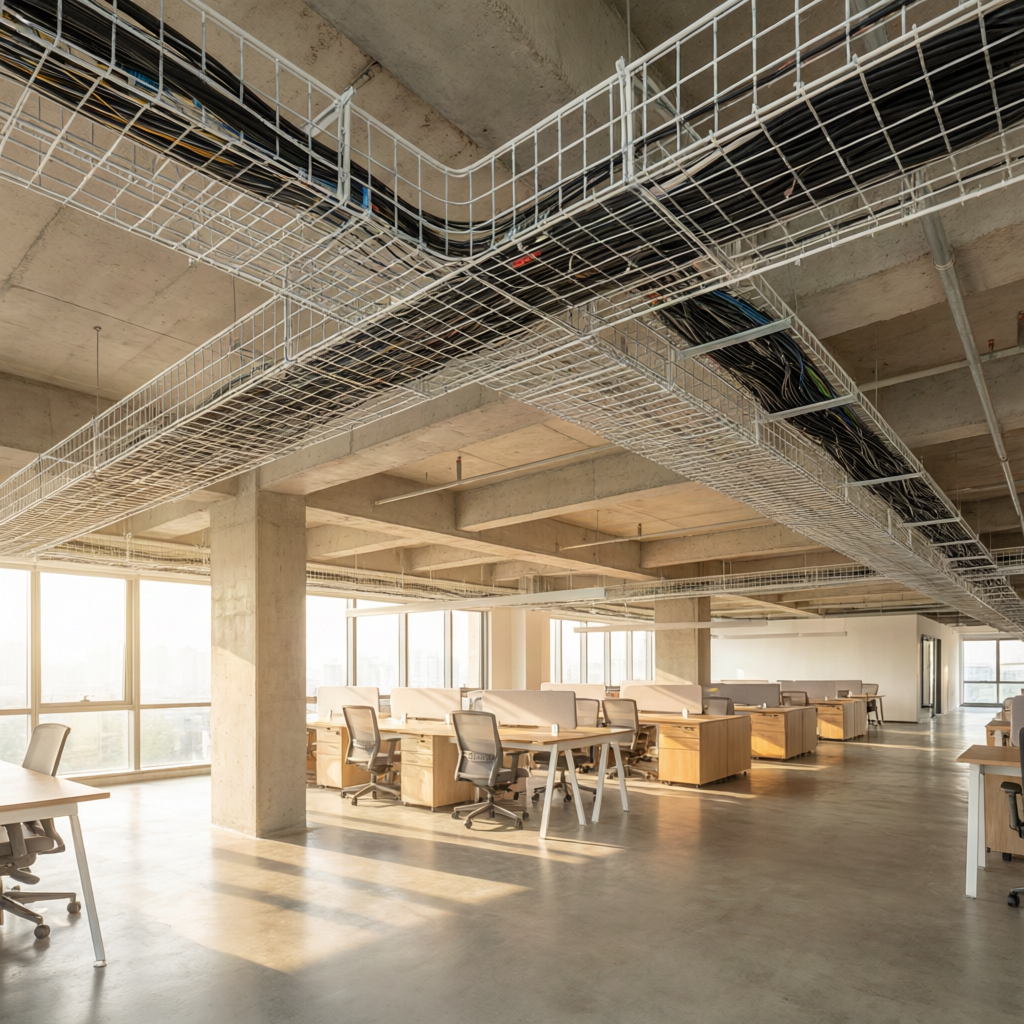 Office building exposed ceiling
