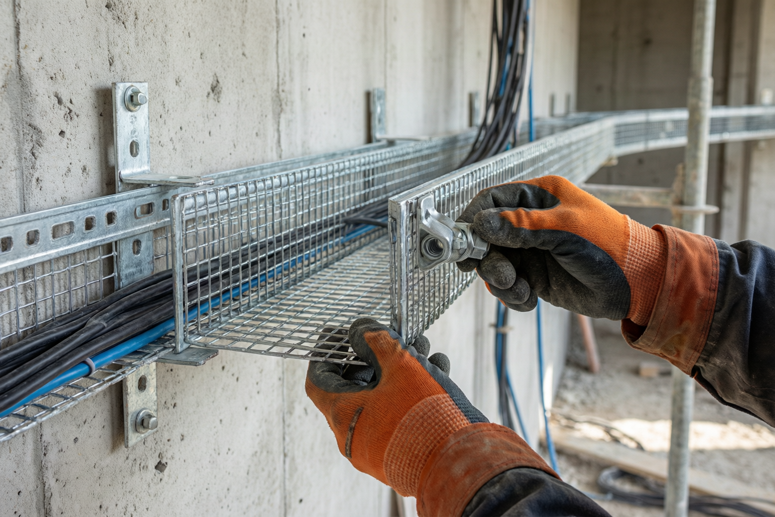 Plan supports, cut cleanly, join correctly, and bond every break so the tray carries its rated load and passes inspection.